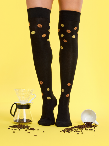 Over the Knee Socks Black Coffee