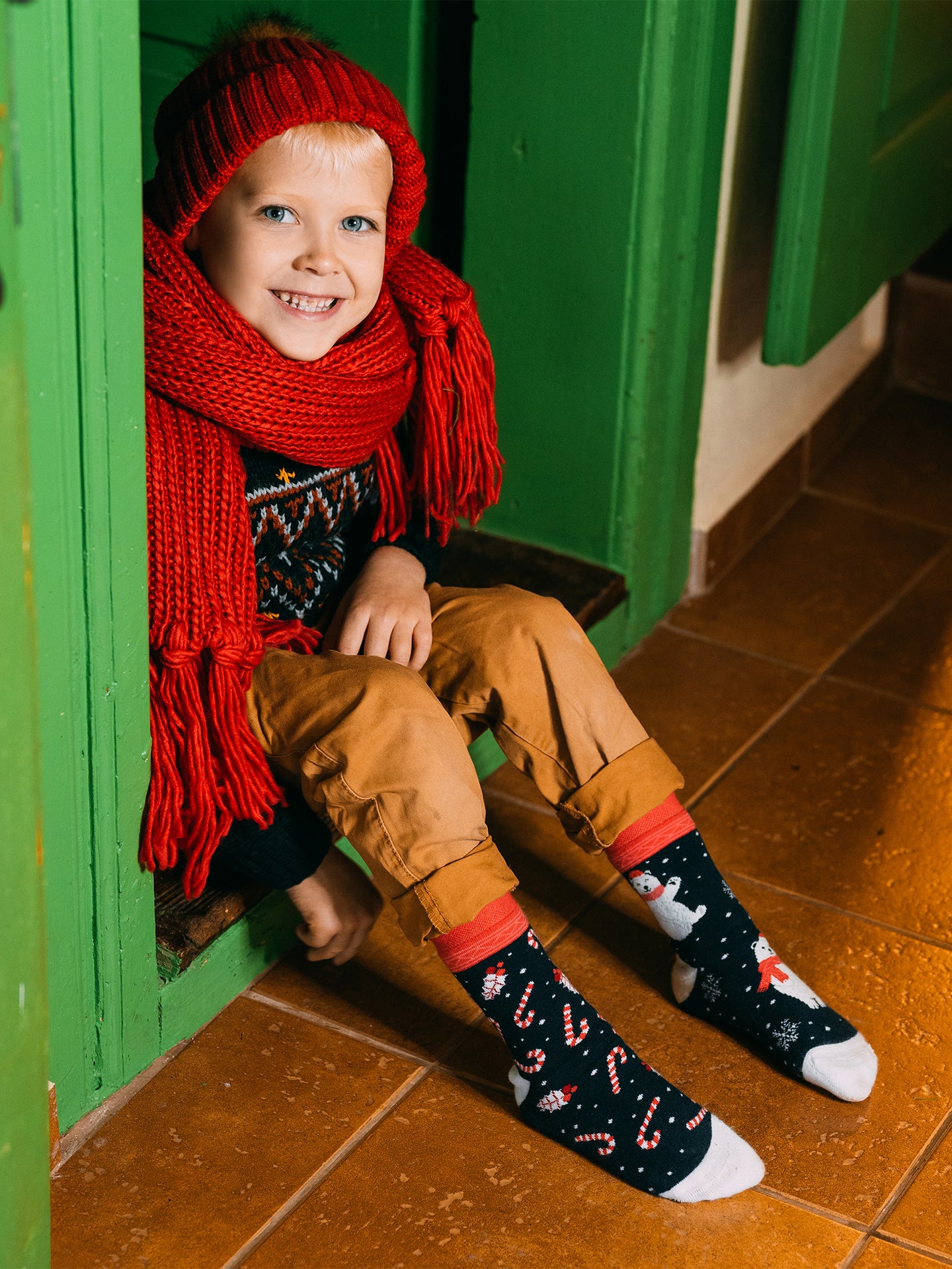 Kids' Warm Socks Christmas Polar Bear