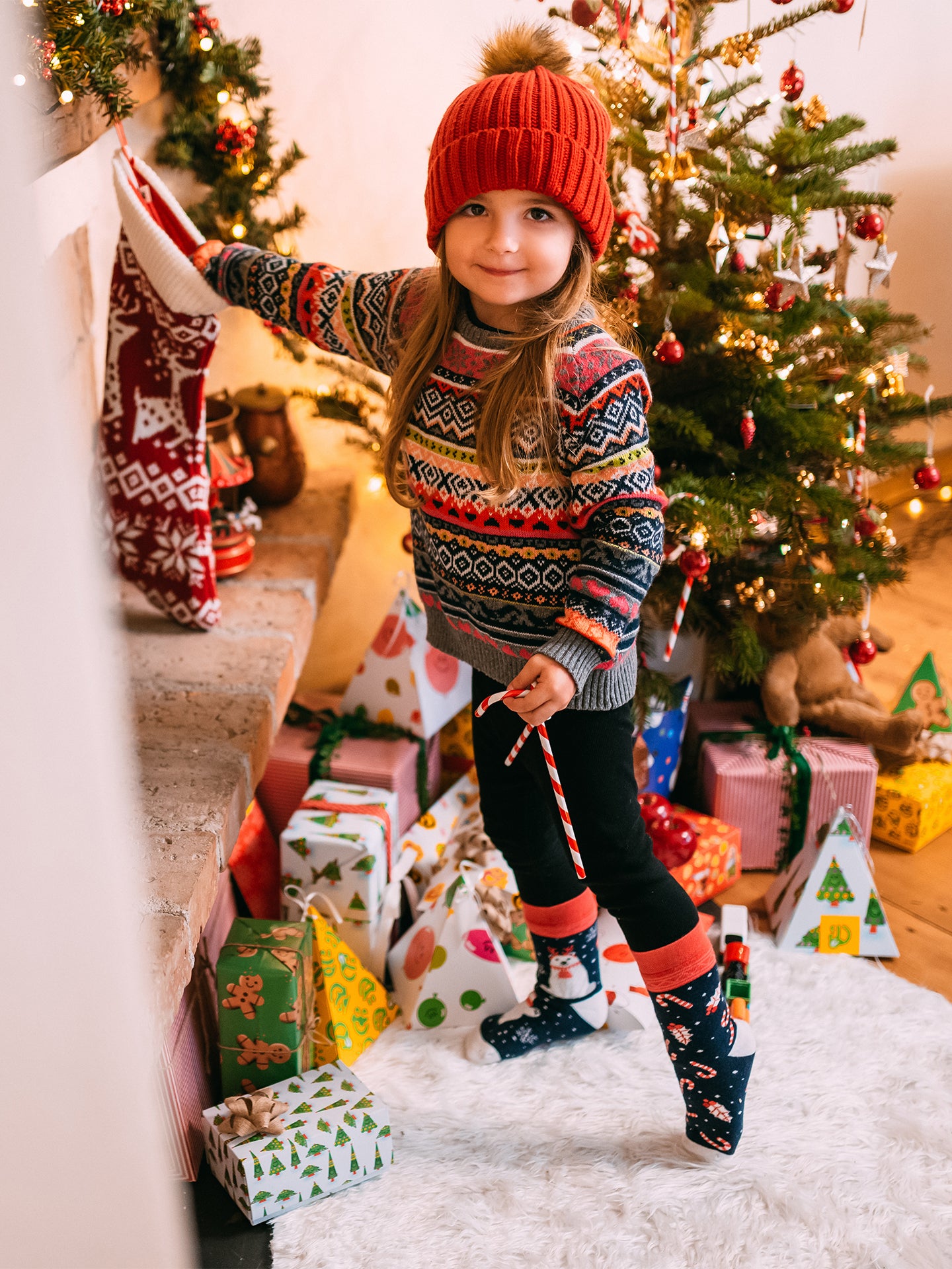 Kids' Warm Socks Christmas Polar Bear