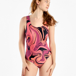 Women's One-Piece Swimsuit Liquid Colors