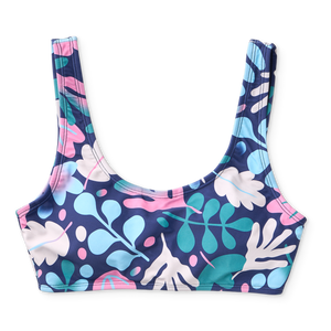 Sporty Bikini Top Colorful Leaves