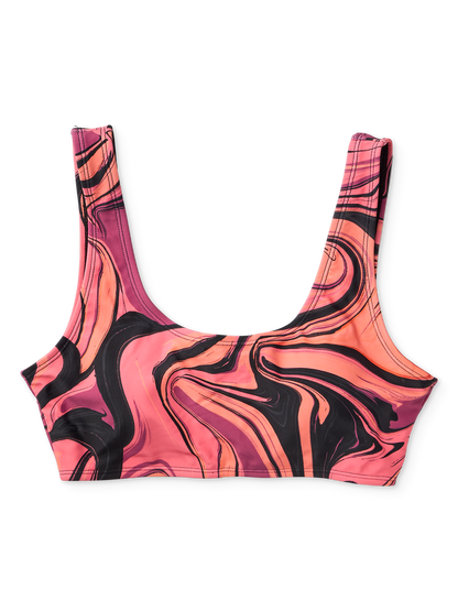 Sporty Bikini Top Liquid Colors