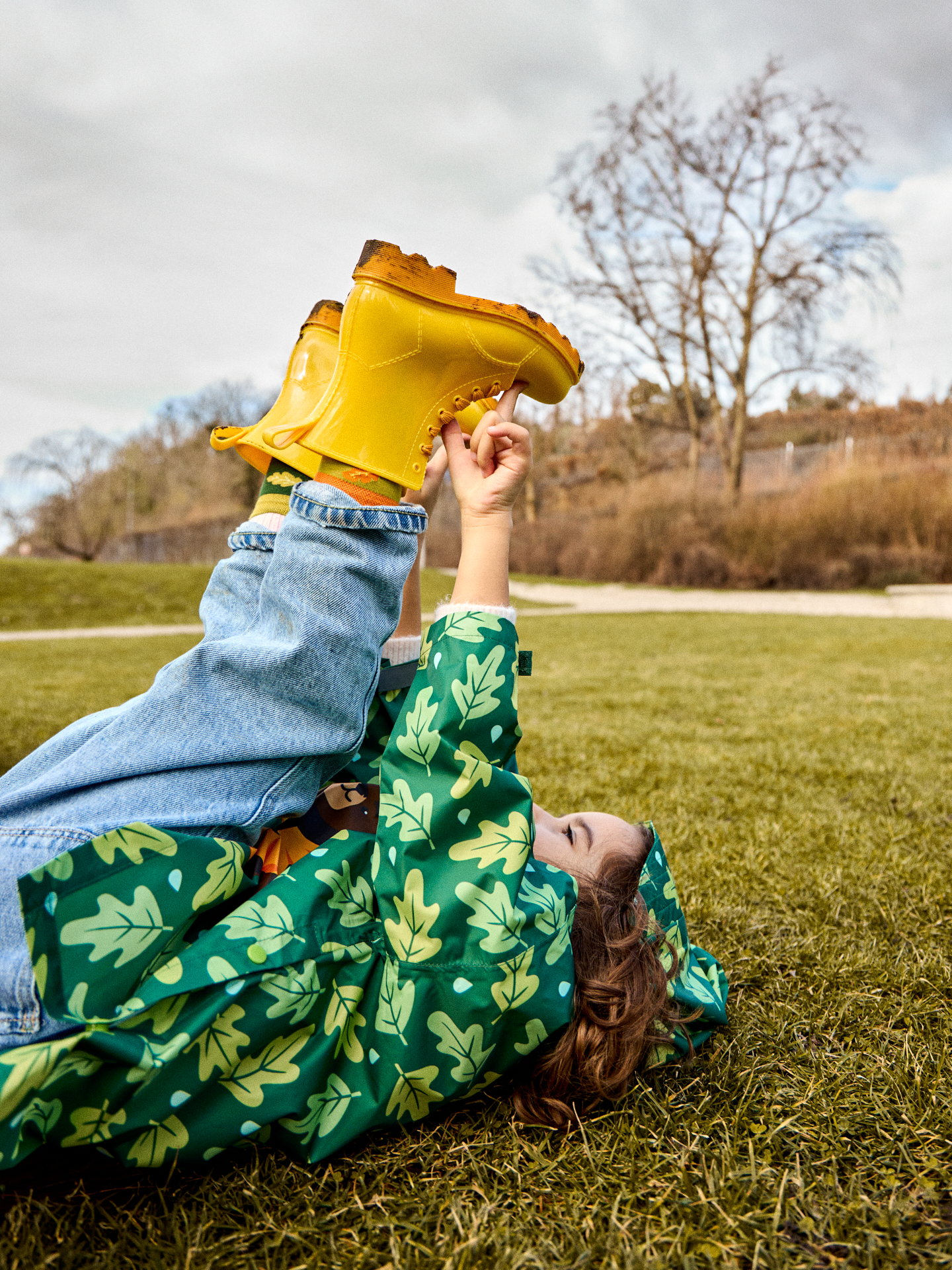 Gold Yellow Kids' Rain Boots