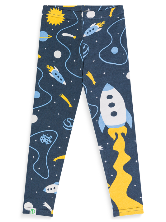 Kids' Cotton Leggings Rocket & Space