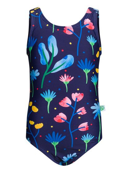 Girls' Swimsuit Aquarelle Flowers