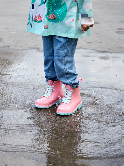 Flamingo Pink Kids' Rain Boots