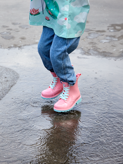 Flamingo Pink Kids' Rain Boots