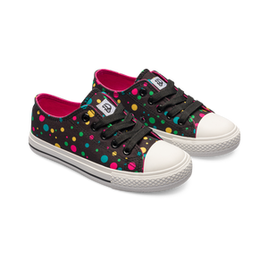 Kids' Canvas Shoes Neon Dots