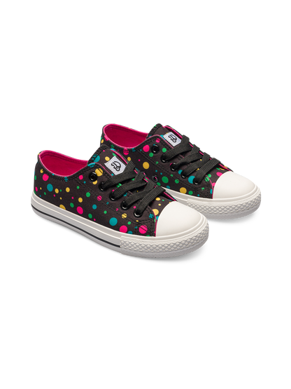 Kids' Canvas Shoes Neon Dots