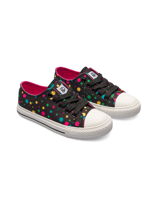 Kids' Canvas Shoes Neon Dots