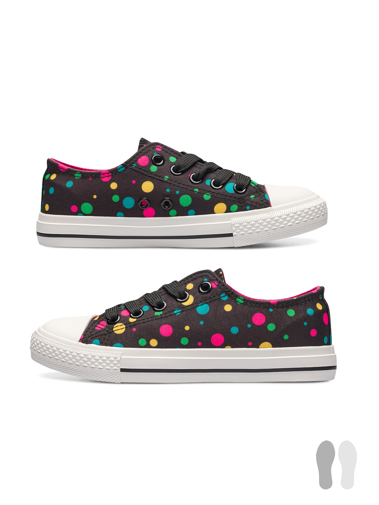 Kids' Canvas Shoes Neon Dots