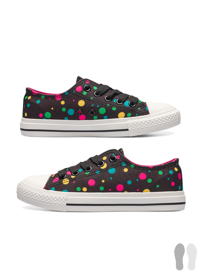 Kids' Canvas Shoes Neon Dots