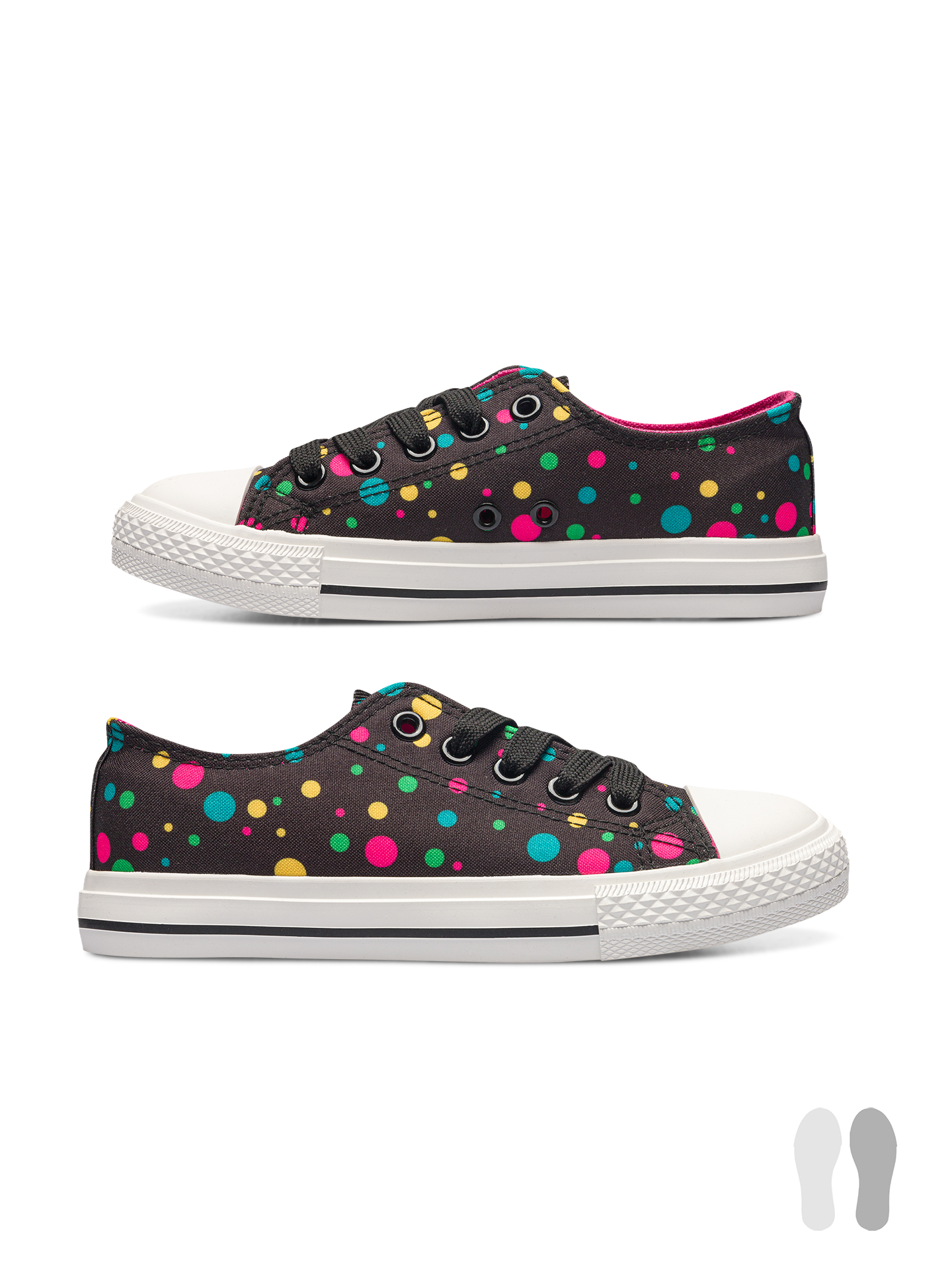 Kids' Canvas Shoes Neon Dots