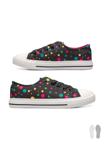 Kids' Canvas Shoes Neon Dots