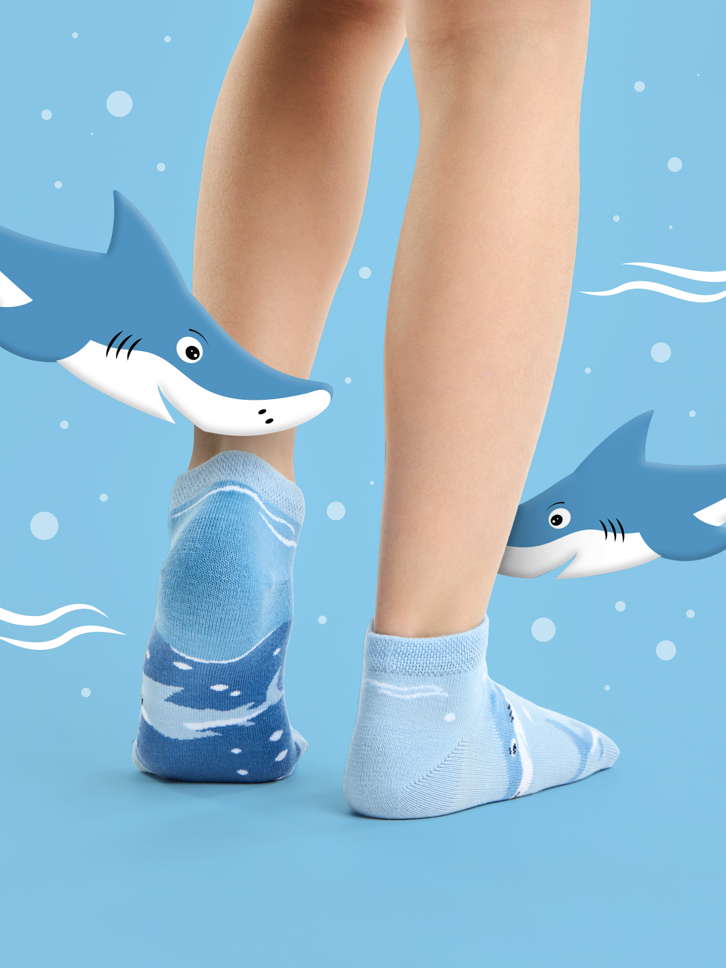 Kids' Ankle Socks Grey Shark