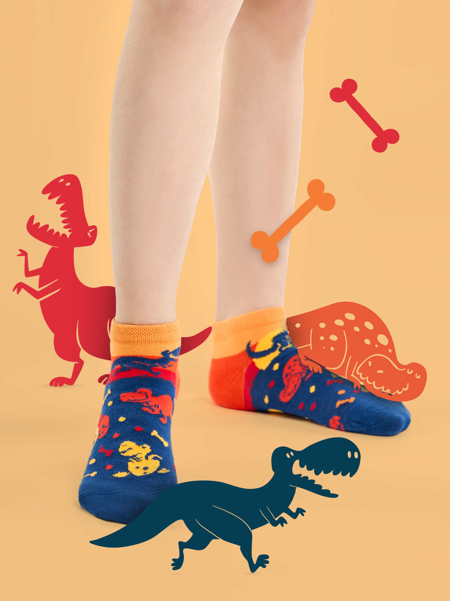 Kids' Ankle Socks Dinosaur World