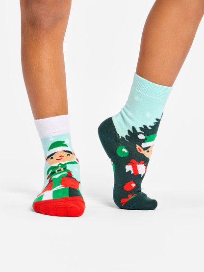 Kids' Socks Elves & Presents