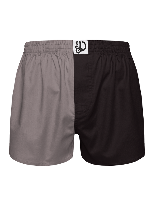 Grey & Black Men's Boxer Shorts