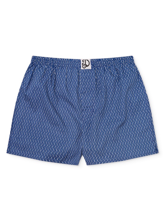 Blue & Grey Men's Pattern Boxer Shorts