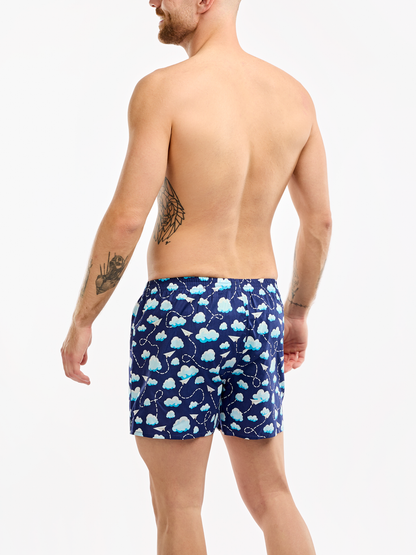 Men's Boxer Shorts Paper Planes & Clouds