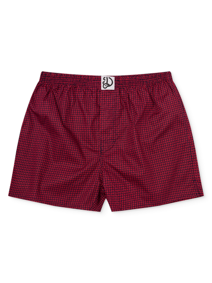 Blue & Red Men's Pattern Boxer Shorts