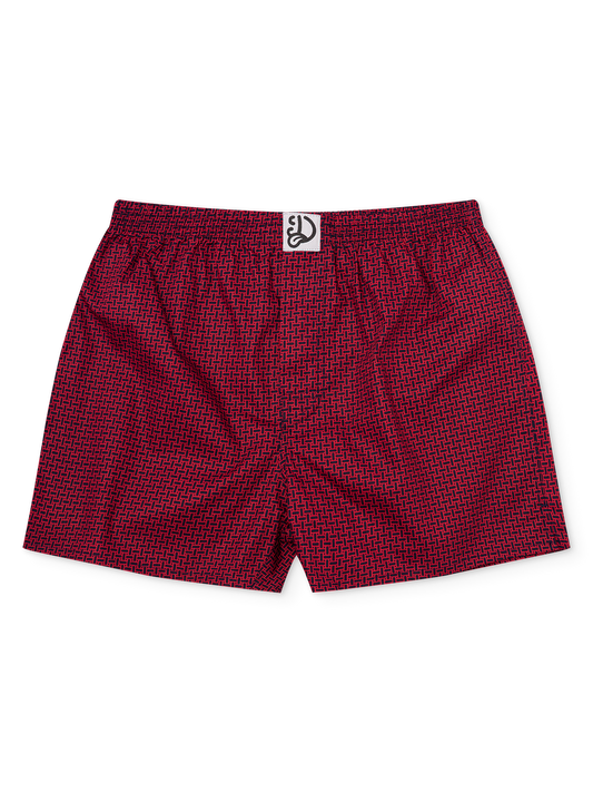 Blue & Red Men's Pattern Boxer Shorts