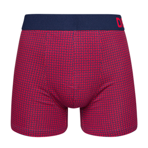 Blue & Red Men's Patterned Trunks