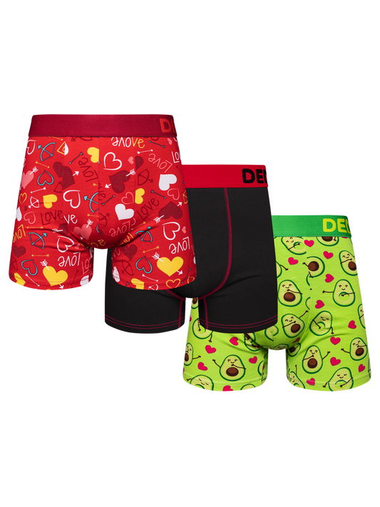 Men's Trunks 3-Pack Love & Hearts