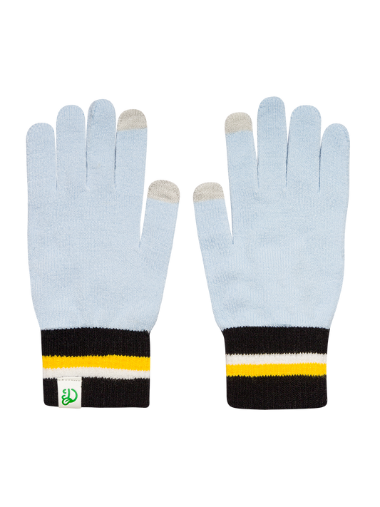 Light Blue & Black Knitted Gloves