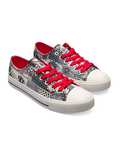 Canvas Shoes Black & White Comics