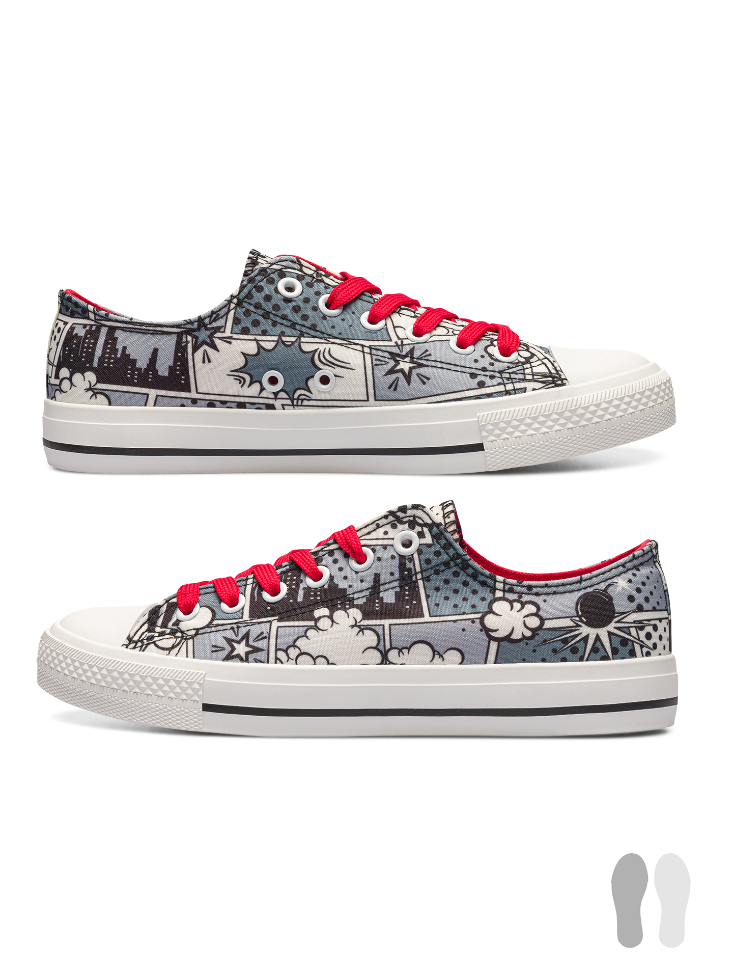 Canvas Shoes Black & White Comics