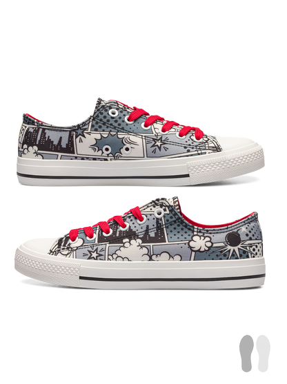 Canvas Shoes Black & White Comics