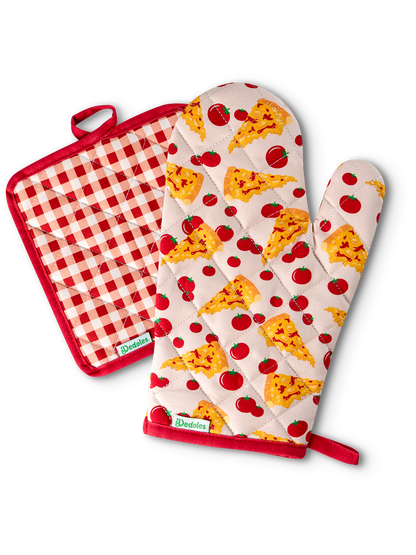 Kitchen Glove & Pot Holder Set Cheese Pizza