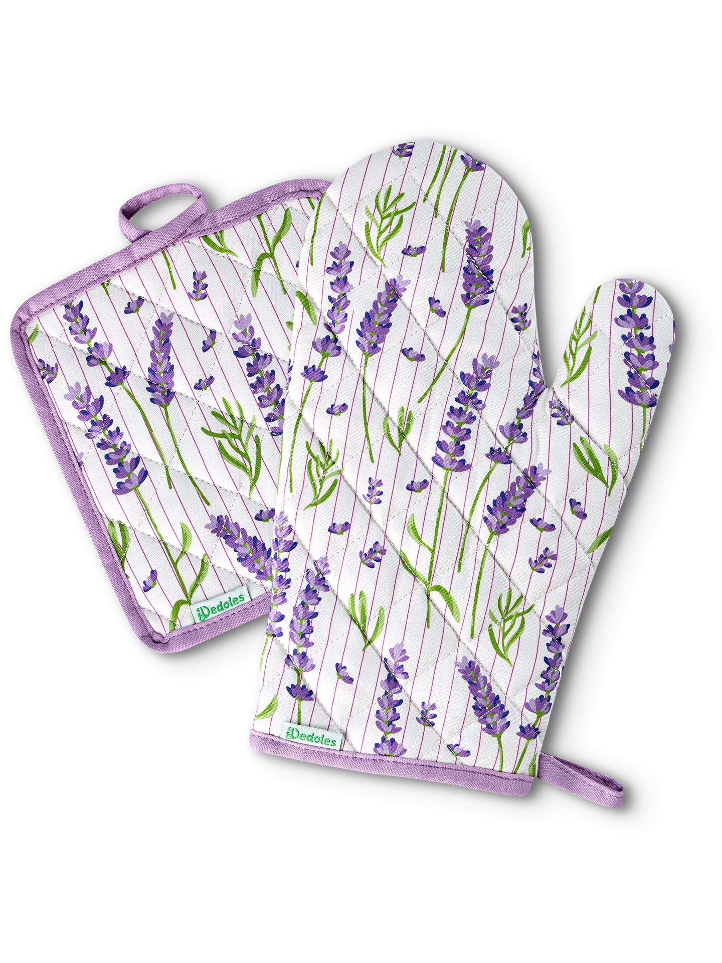 Kitchen Glove & Pot Holder Set Lavender Garden