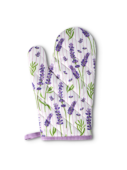 Kitchen Glove & Pot Holder Set Lavender Garden