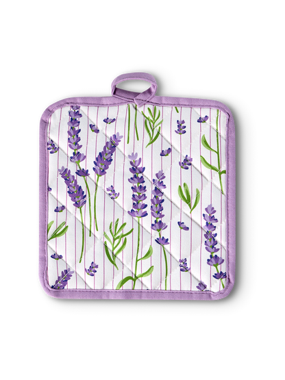 Kitchen Glove & Pot Holder Set Lavender Garden