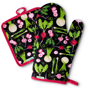 Kitchen Glove & Pot Holder Set Spring Vegetables