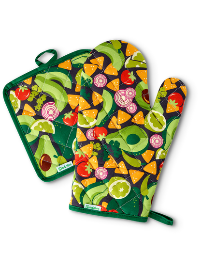 Kitchen Glove & Pot Holder Set Avocado Party