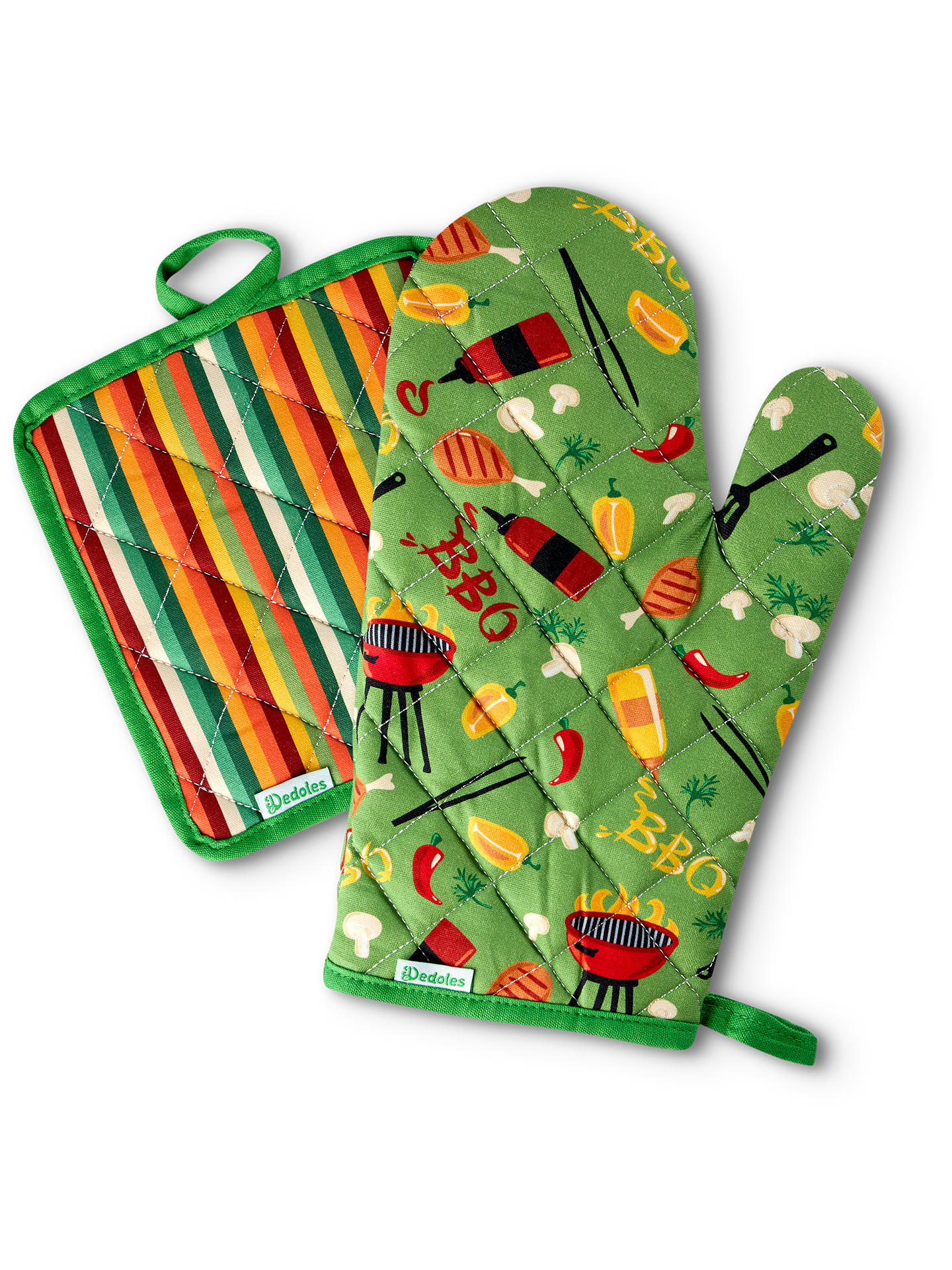 Kitchen Glove & Pot Holder Set Barbecue Season