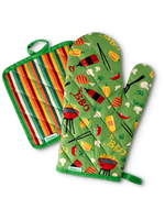 Kitchen Glove & Pot Holder Set Barbecue Season