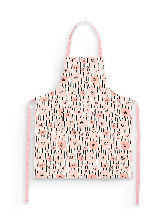 Kitchen Apron Pink Flowers