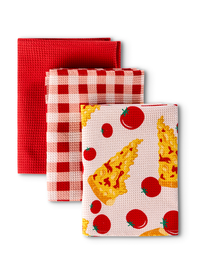 Kitchen Towels 3-Pack Cheese Pizza