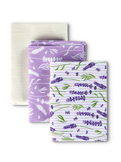 Kitchen Towels 3-Pack Lavender Garden