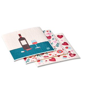 Kitchen Sponge Cloth 3-Pack Bottle of Wine