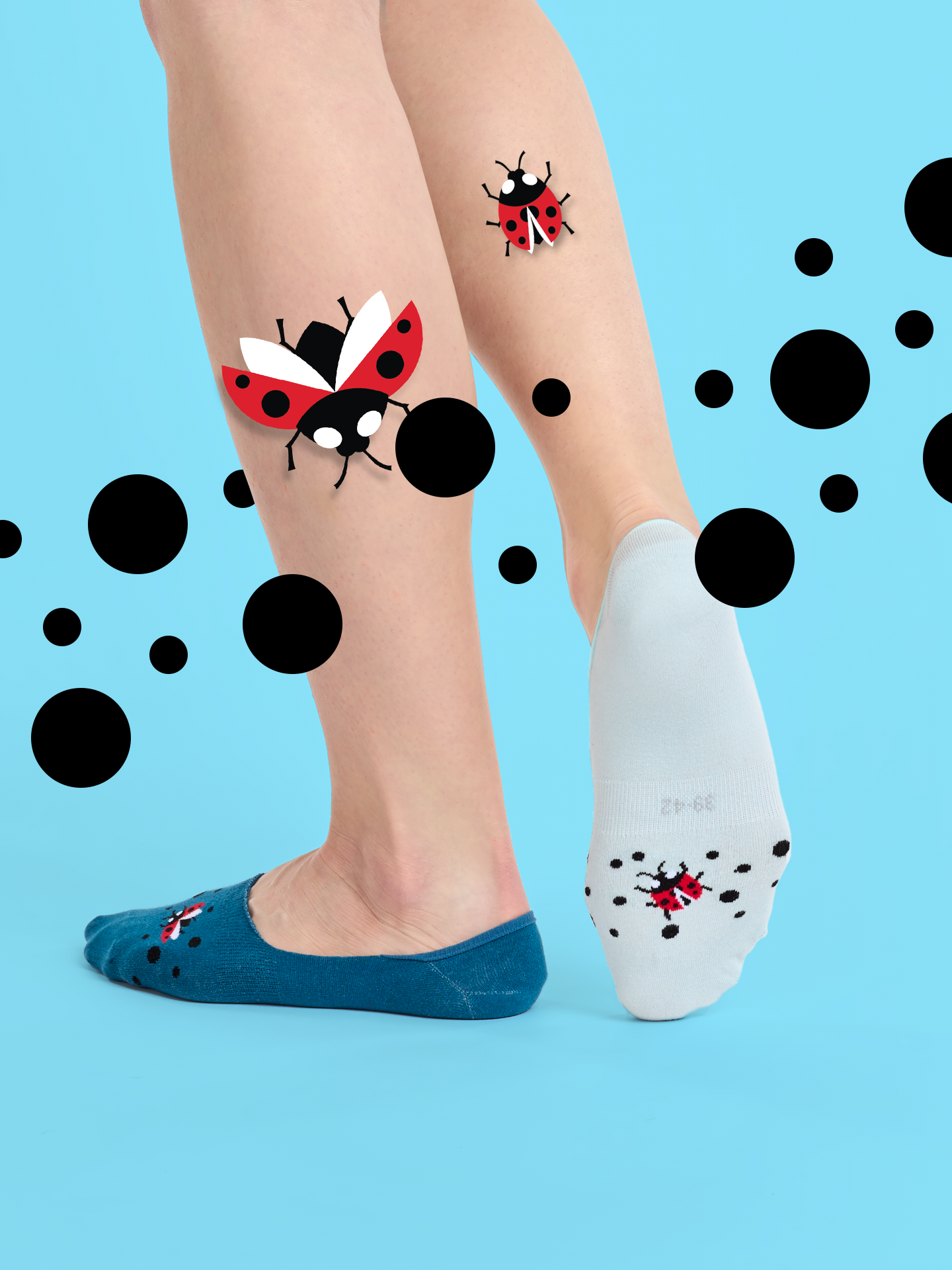 No Show Socks Ladybugs & Dots