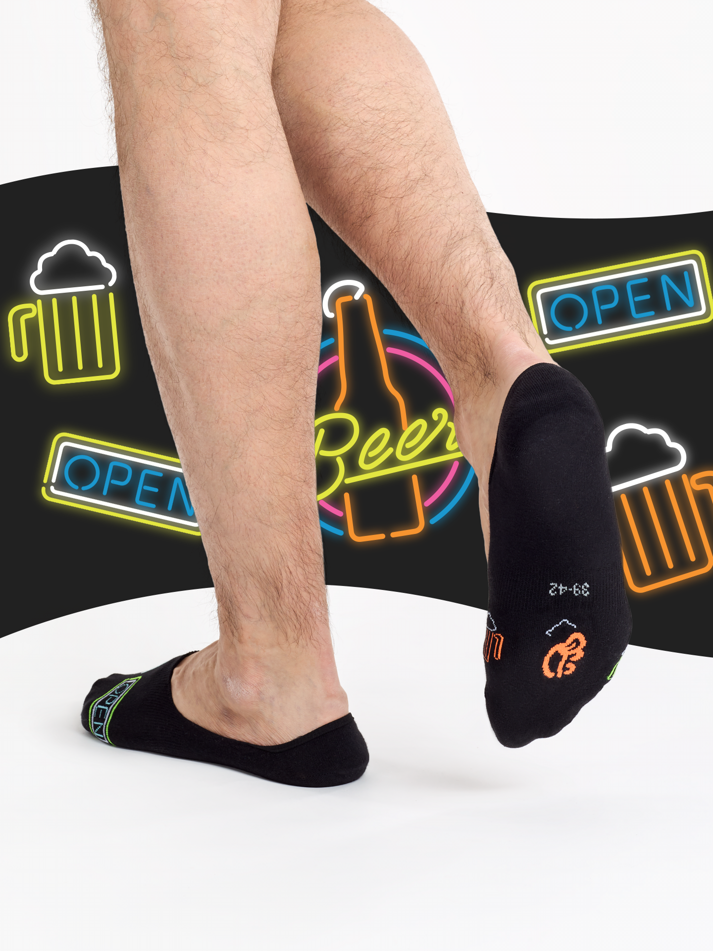 No Show Socks Neon Beer