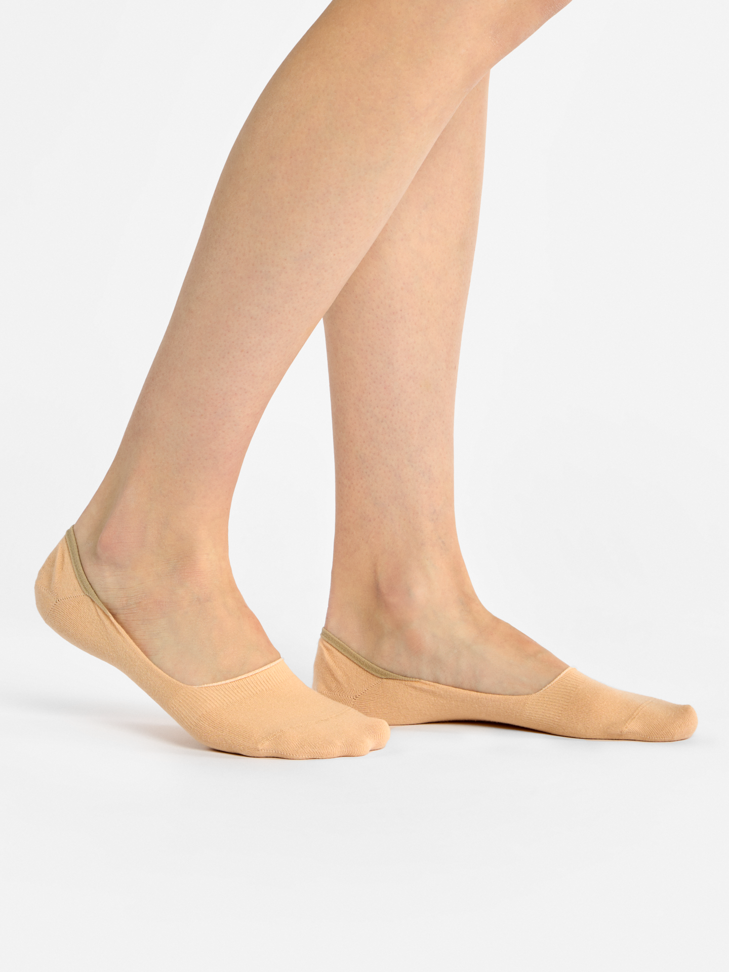 Beige Classic Cotton No Show Socks 3-pack