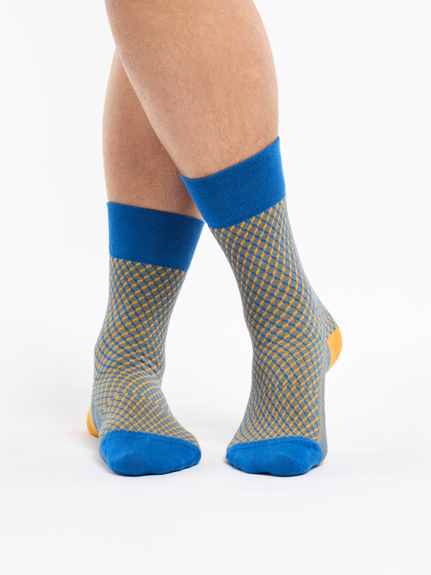 Blue & Yellow Pattern Socks