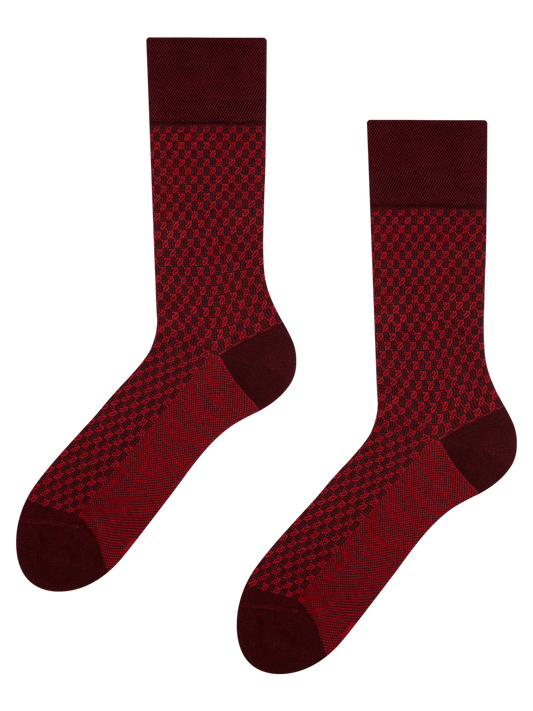 Brown & Red Pattern Socks