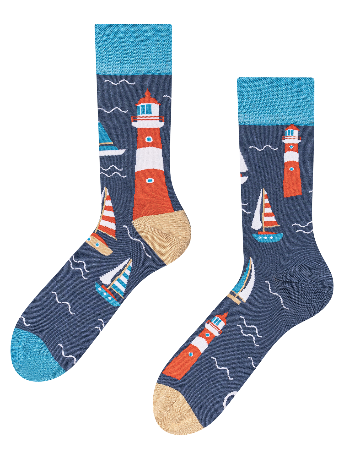 Bamboo Regular Socks Lighthouse & Sailboats